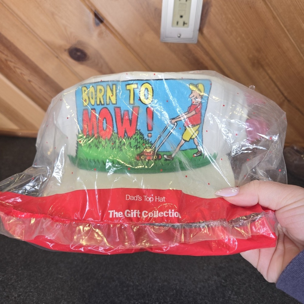 NEW Vintage‎ AVON Born To Mow Snapback Hat Cap Lawnmower Fathers Day Novelty